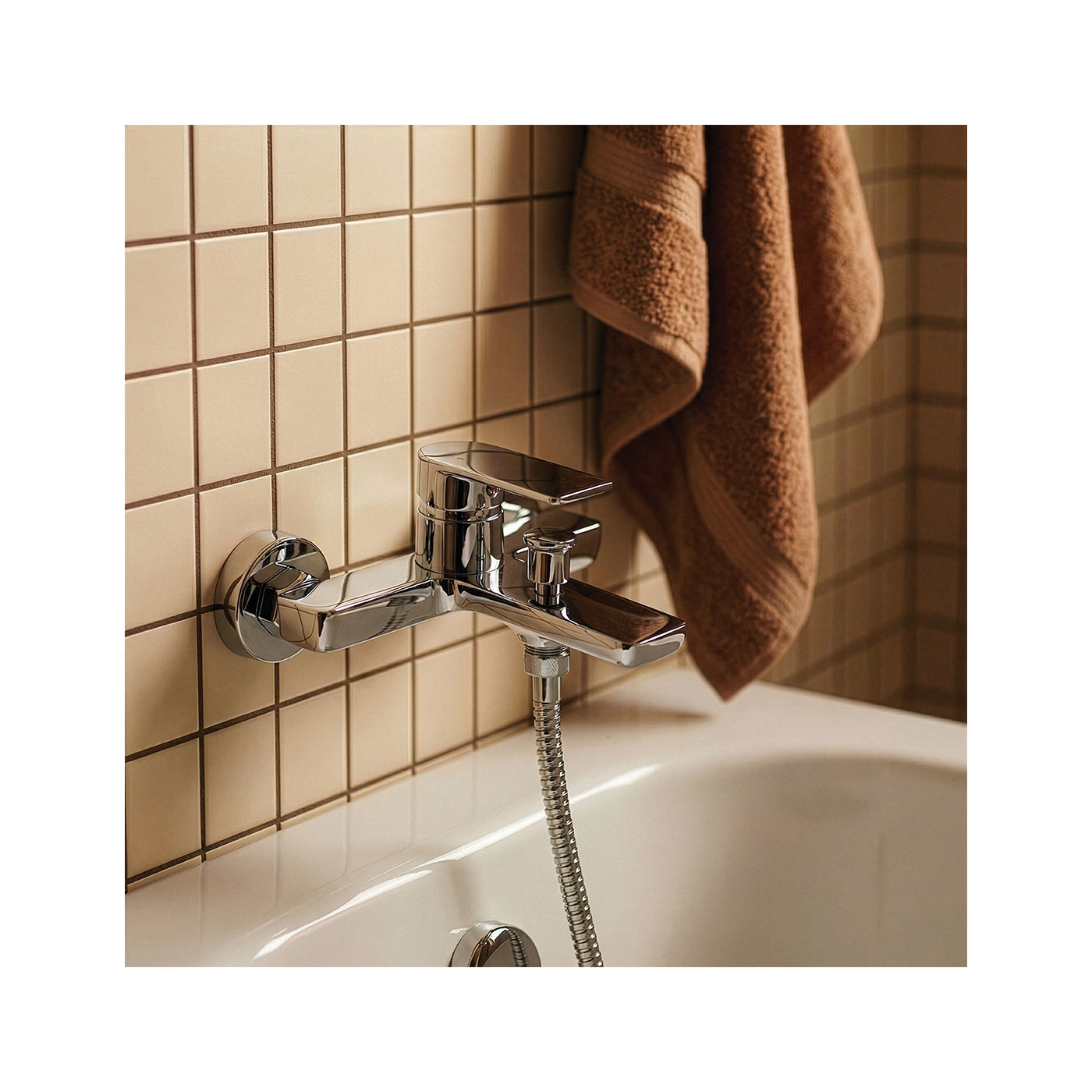 Bateria Wannowa Ścienna Bez Zestawu Natryskowego Kuchinox Serta Chrom