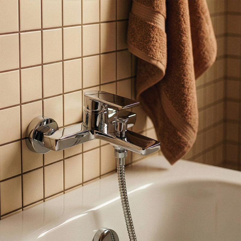 Bateria Wannowa Ścienna Bez Zestawu Natryskowego Kuchinox Serta Chrom