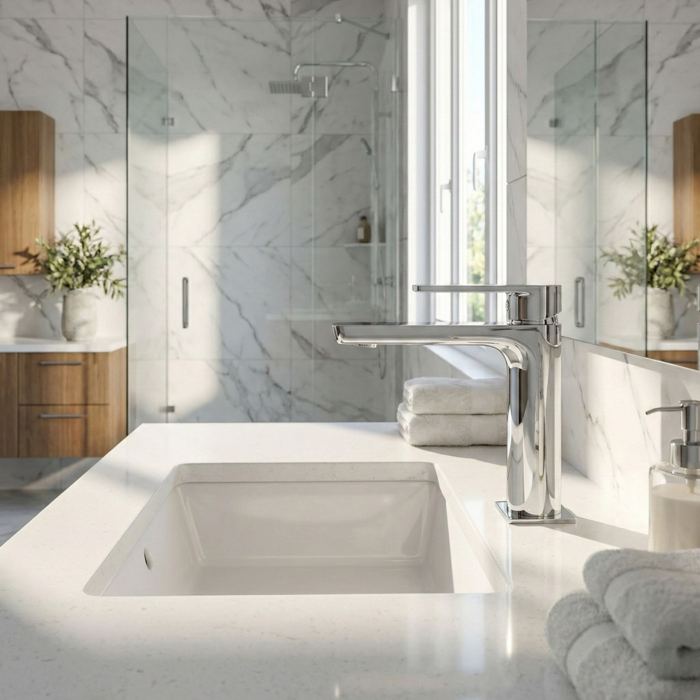 Bateria Umywalkowa Stojąca Nablatowa Kuchinox Serta Chrom