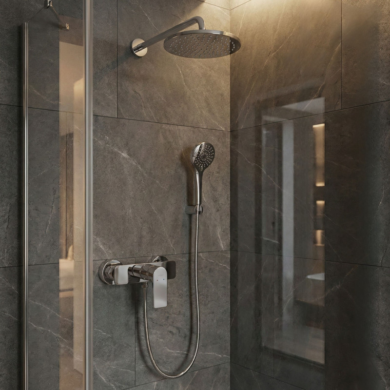 Bateria Natryskowa Ścienna Bez Zestawu Kuchinox Serta Chrom