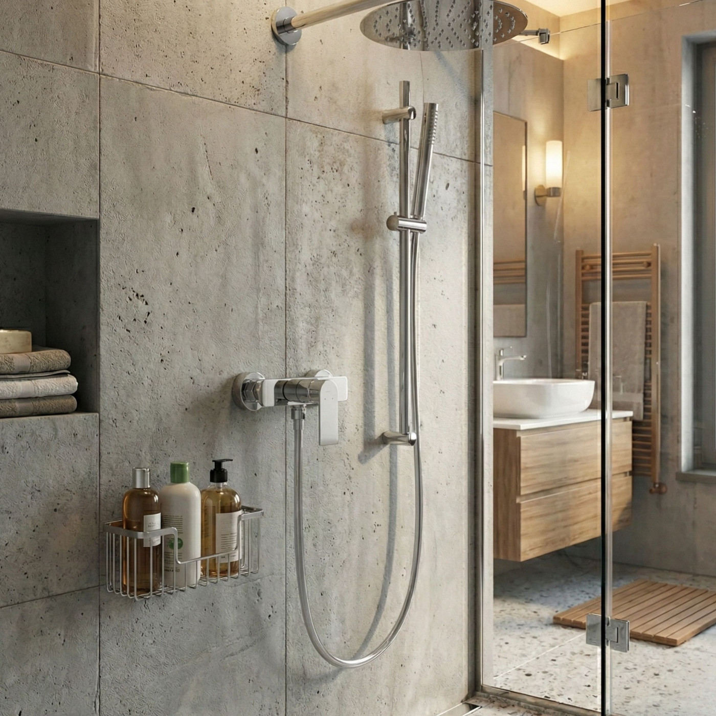 Bateria Natryskowa Ścienna Bez Zestawu Kuchinox Serta Chrom