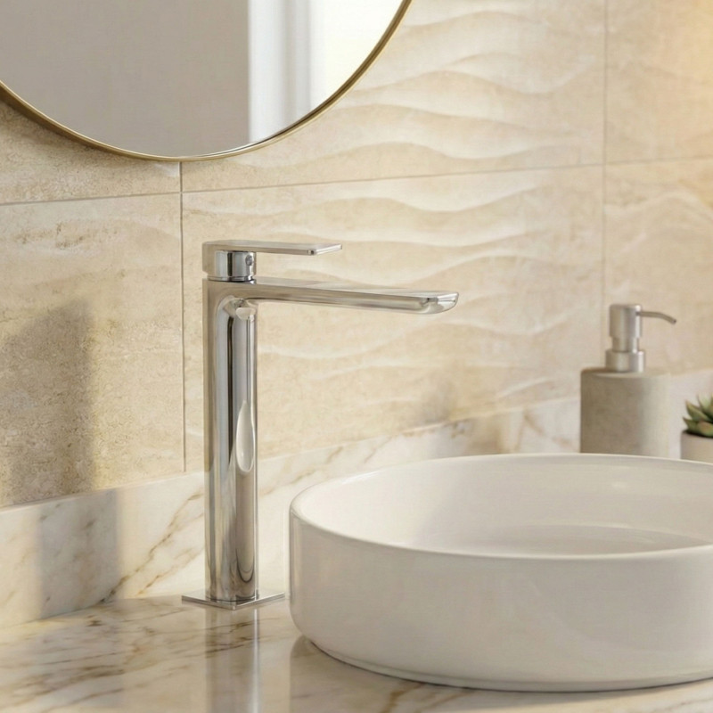 Bateria Umywalkowa Stojąca Nablatowa Kuchinox Serta Chrom