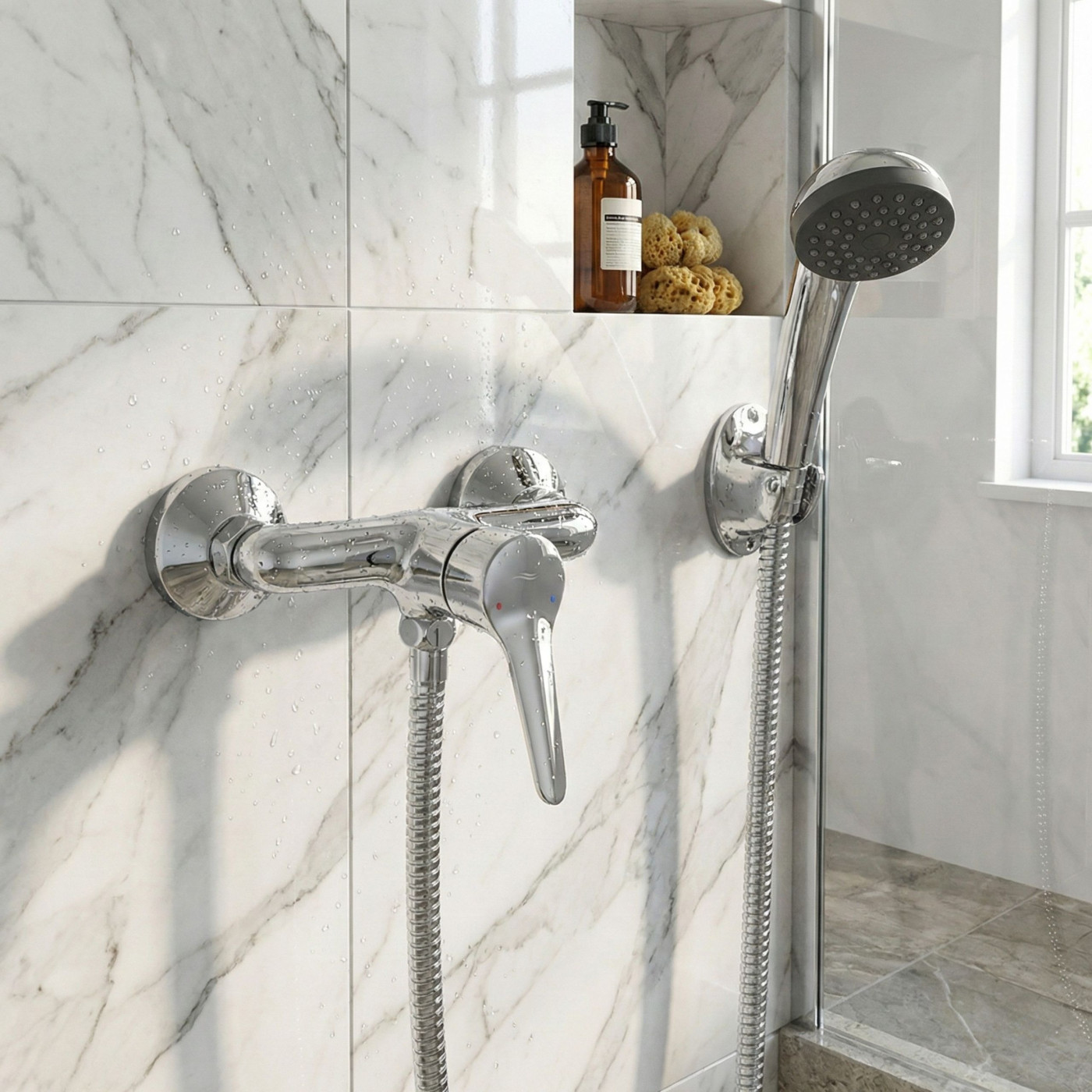 Bateria Natryskowa Ścienna Zestaw Fene Chrom