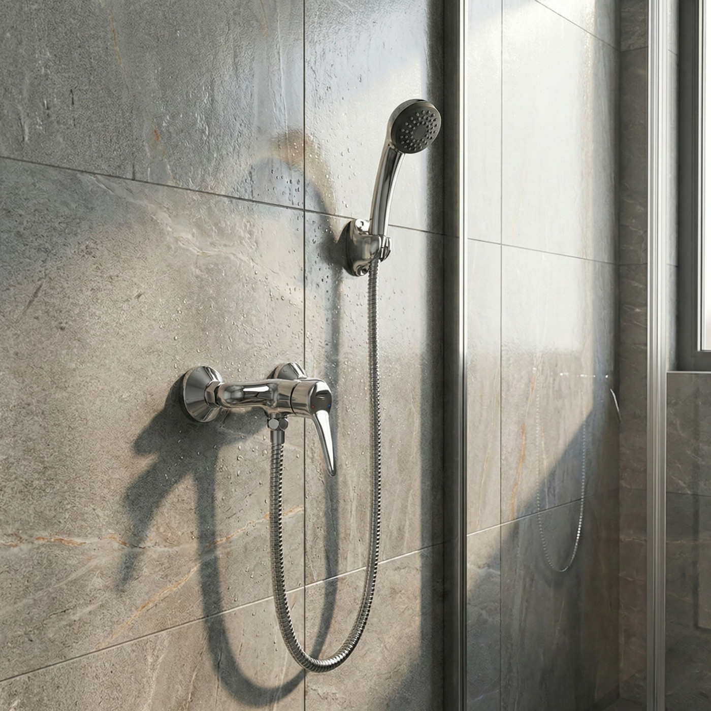 Bateria Natryskowa Ścienna Zestaw Fene Chrom