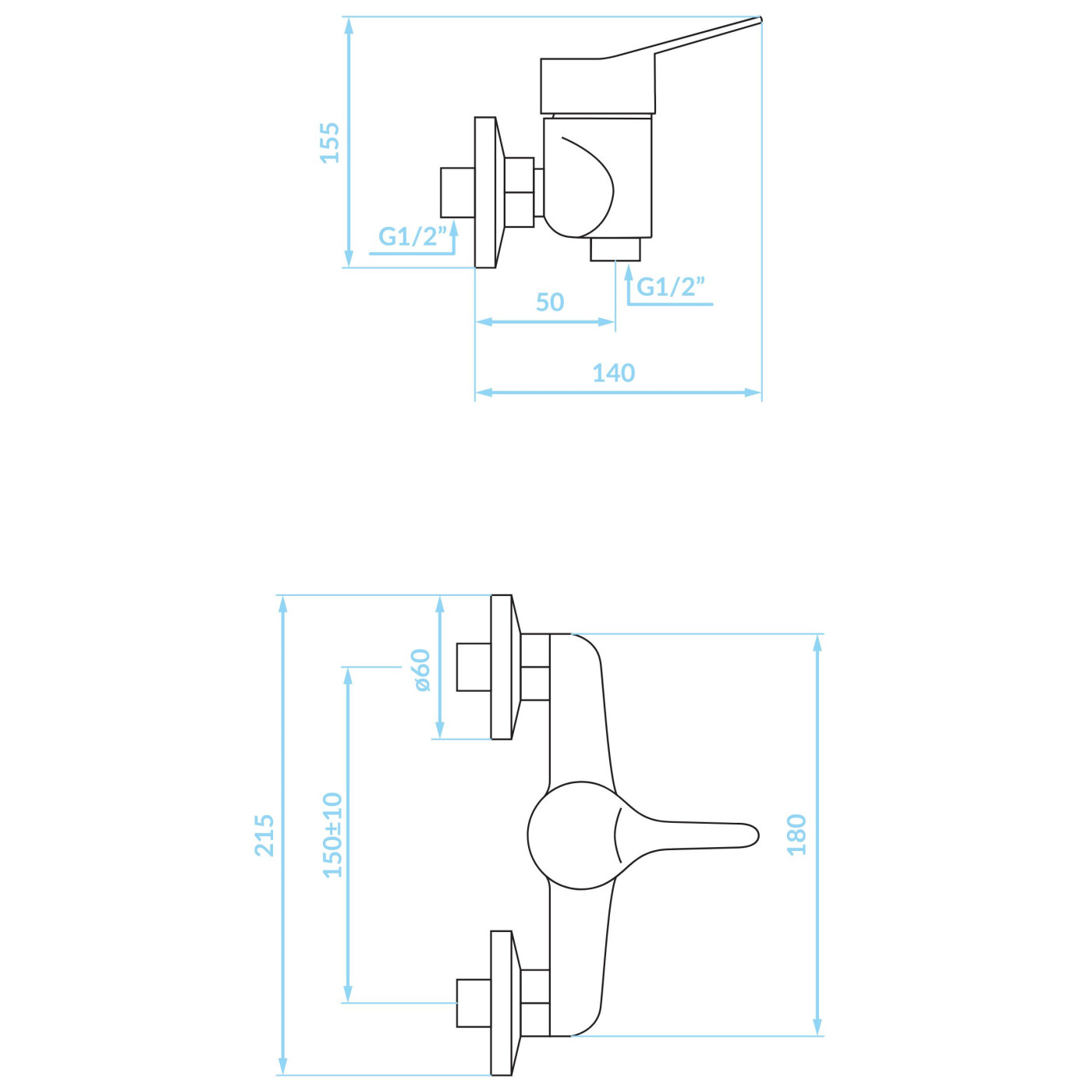 Bateria Natryskowa Ścienna Zestaw Fene Chrom
