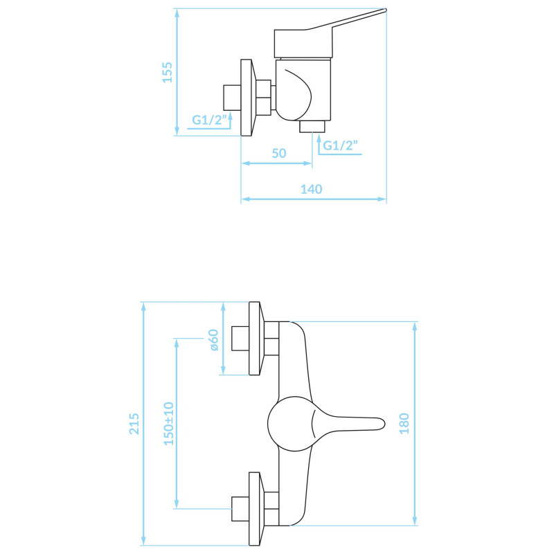 Bateria Natryskowa Ścienna Zestaw Fene Chrom