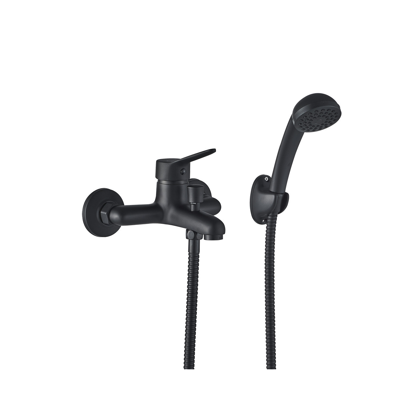 Bateria Wannowa Ścienna z Zestawem Natryskowym Fene Czarna