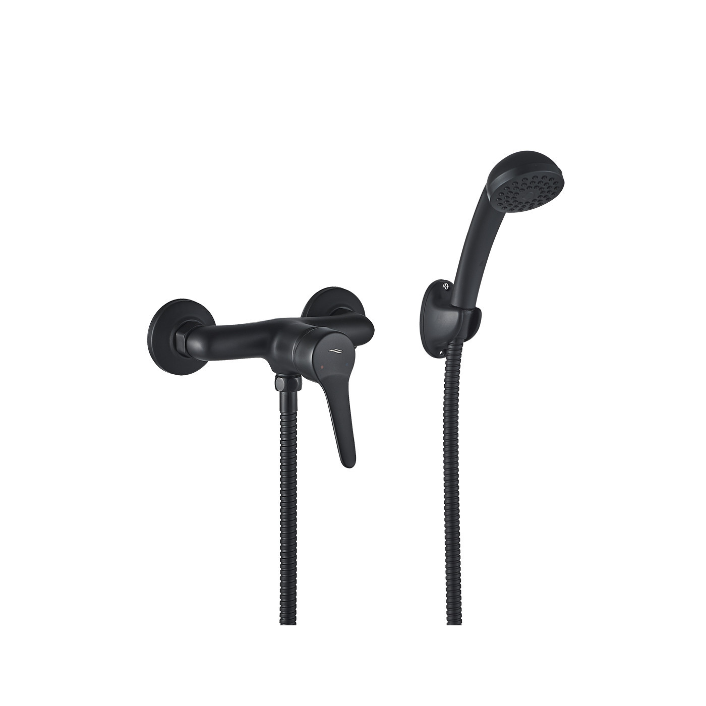 Bateria Natryskowa Ścienna Zestaw Fene Czarna