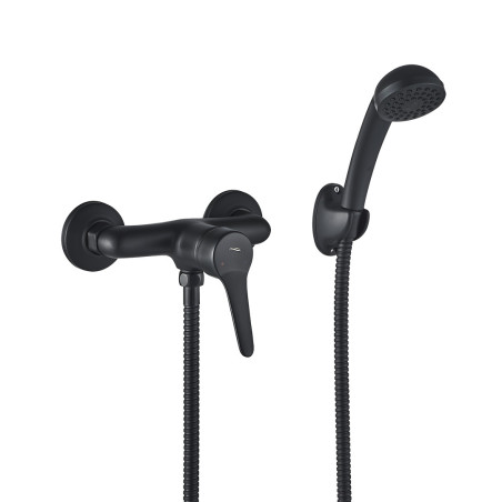 Bateria Natryskowa Ścienna Zestaw Fene Czarna