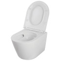 Miska WC Wisząca Bezkołnierzowa Z Deską Spłukiwanie Wirowe Nida CycleOn Biała