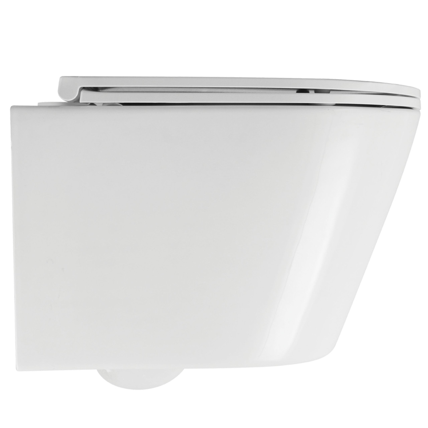 Miska WC Wisząca Bezkołnierzowa Z Deską Spłukiwanie Wirowe Nida CycleOn Biała