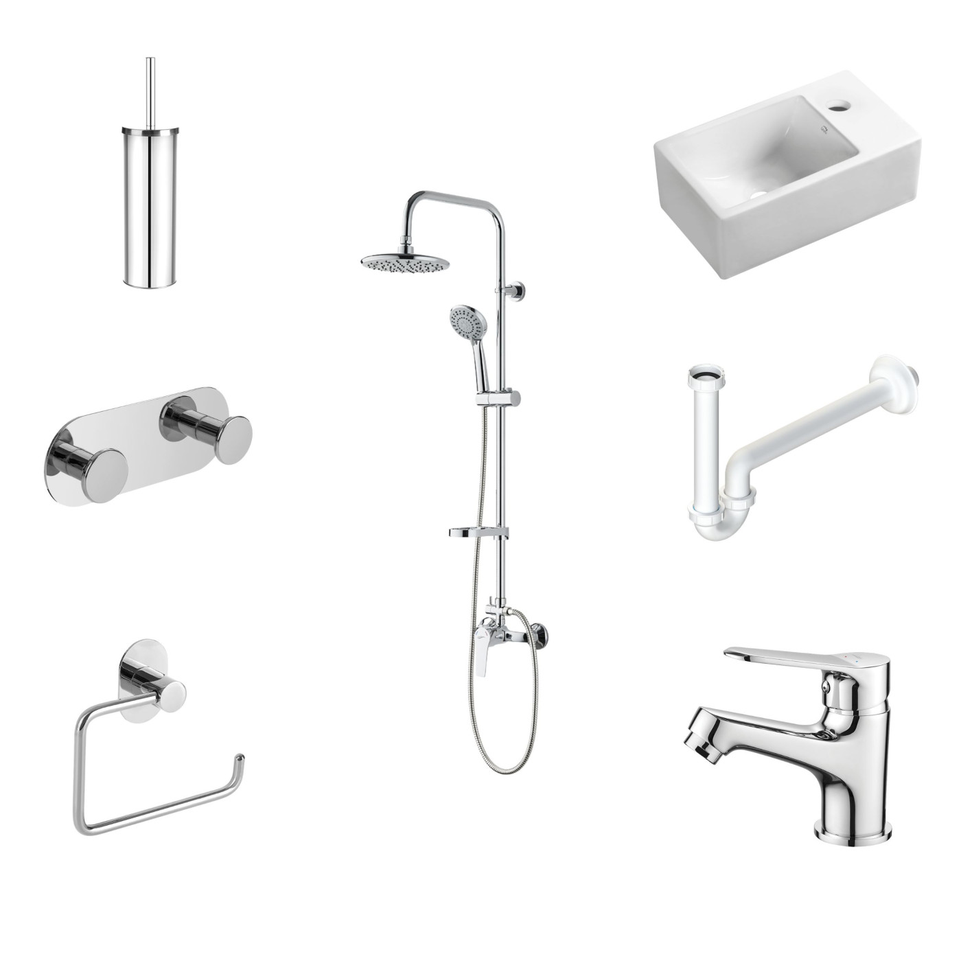 Zestaw Łazienkowy PURE Umywalka Kolumna Bateria + Akcesoria Zestaw Łazienkowy PURE Umywalka Kolumna Bateria + Akcesoria