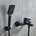 Bateria Wannowa Ścienna z Zestawem Natryskowym ALITA Czarna BVA_711D
