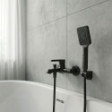 Bateria Wannowa Ścienna z Zestawem Natryskowym ALITA Czarna BVA_711D