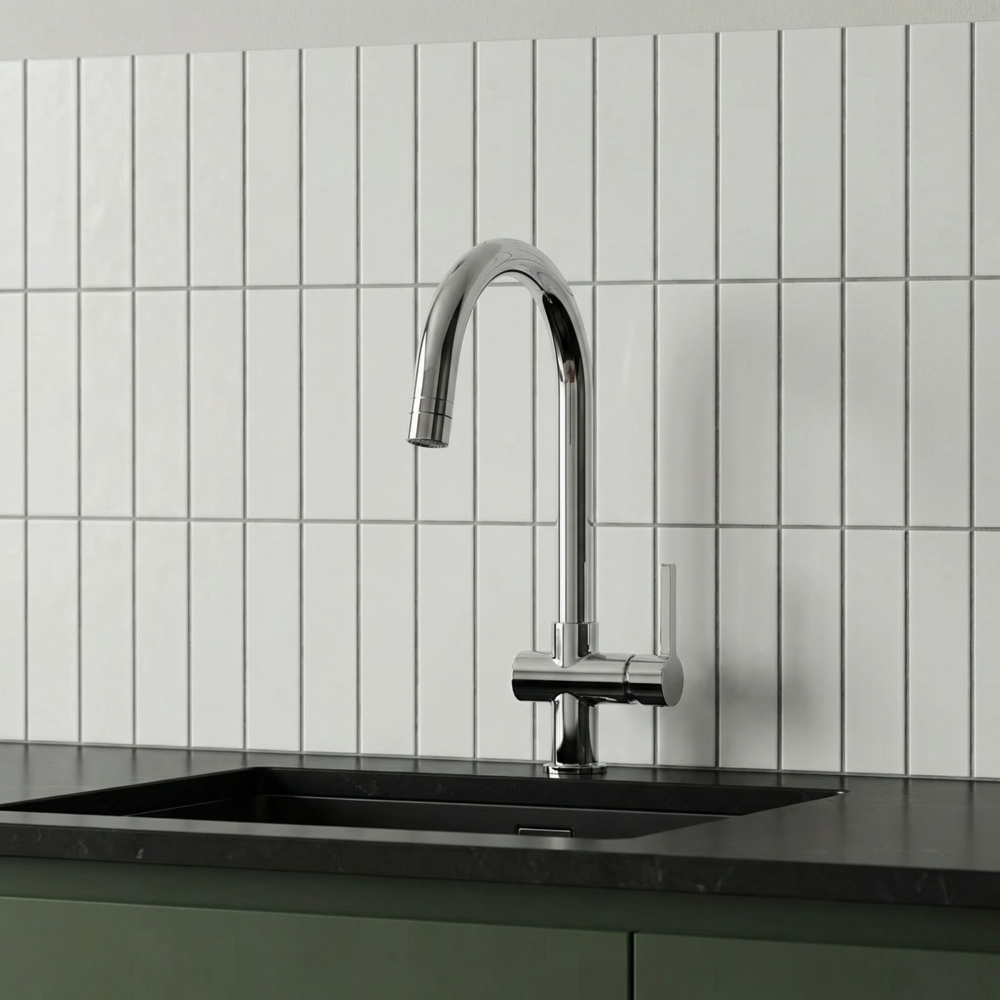 Bateria Zlewozmywakowa Stojąca z wylewką U ALITA Chrom Laveo