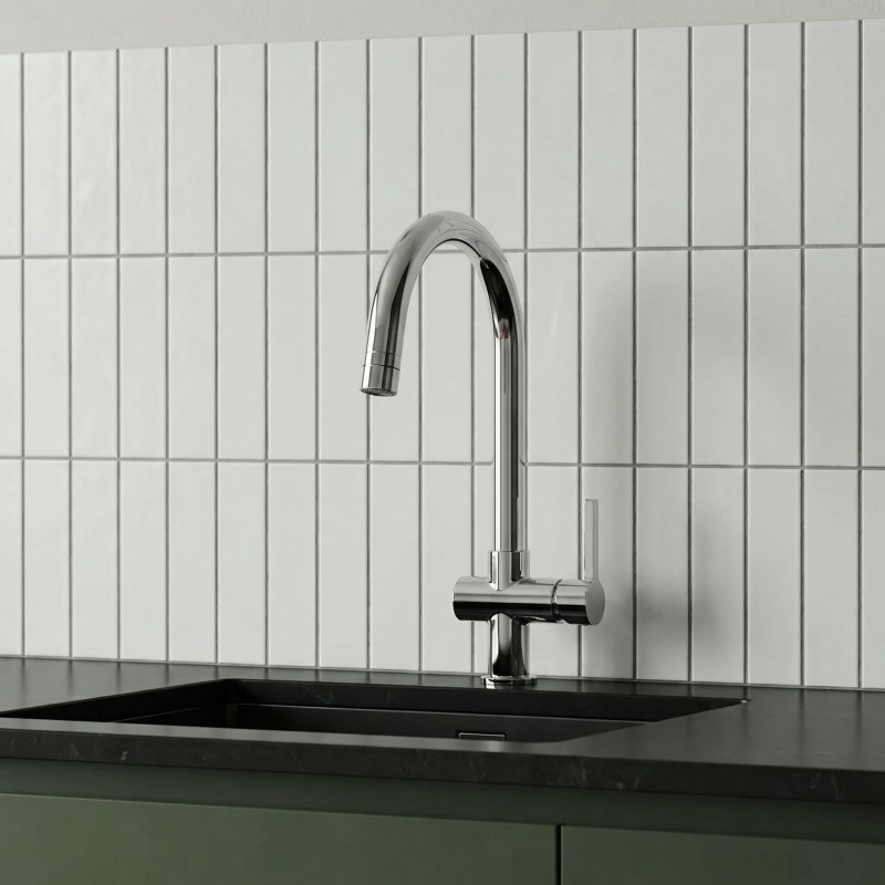 Bateria Zlewozmywakowa Stojąca z wylewką U ALITA Chrom Laveo