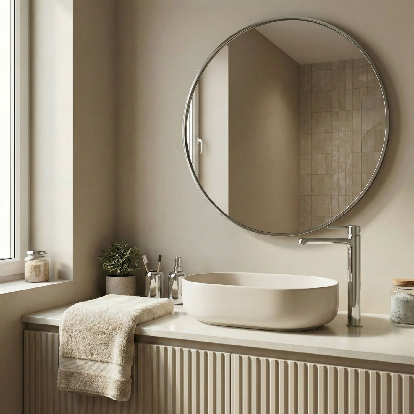 Bateria Umywalkowa Stojąca Nablatowa Chrom ALITA Laveo BVA_02ND