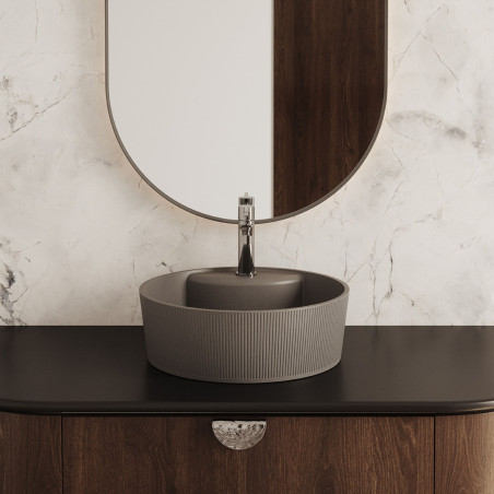 Bateria Umywalkowa Stojąca z Korkiem Chrom ALITA Laveo BVA_022D