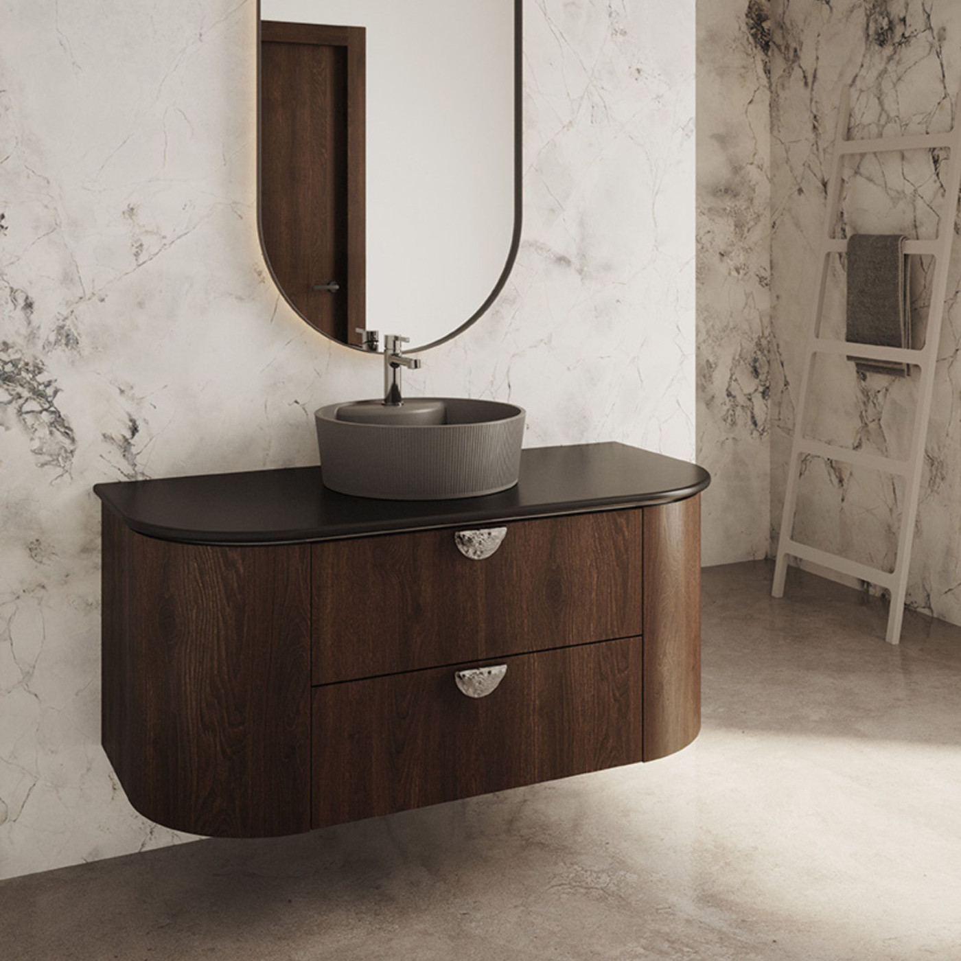 Bateria Umywalkowa Stojąca z Korkiem Chrom ALITA Laveo BVA_022D