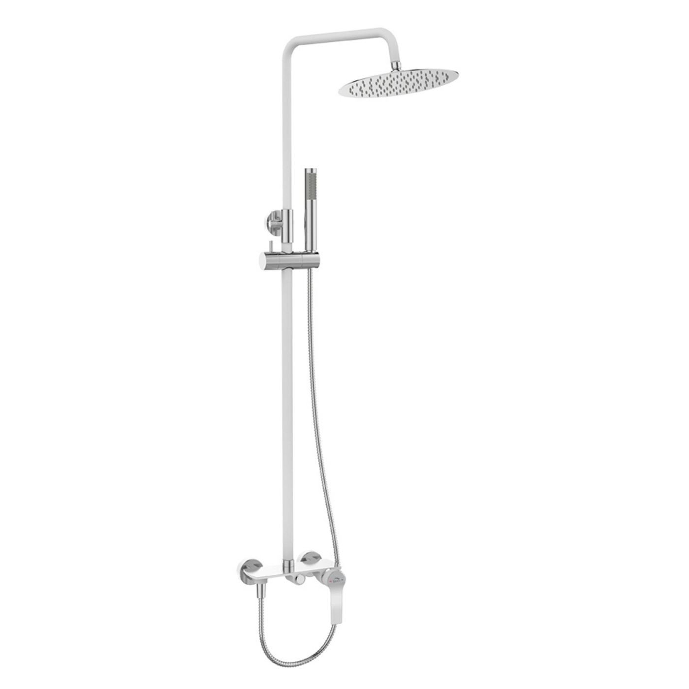 Kolumna Natryskowa Z Baterią Raila Chrom/Biała