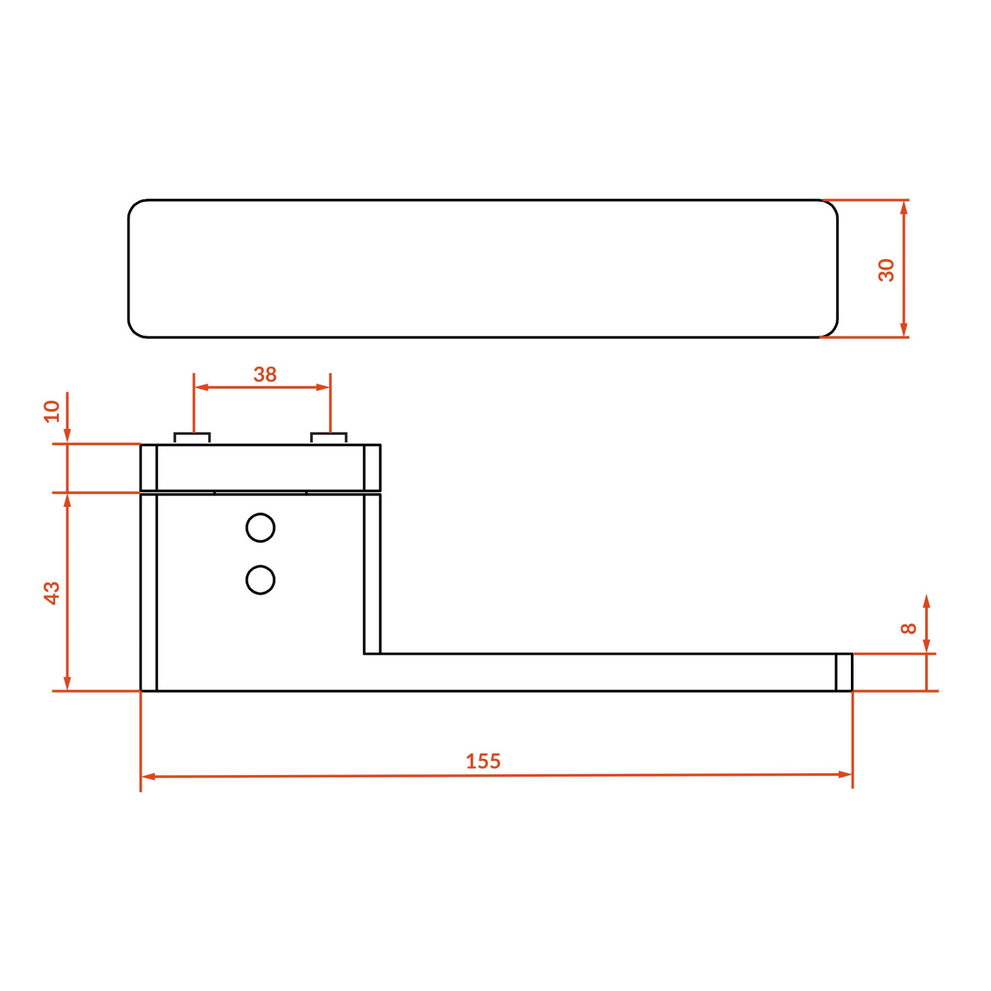 Klamka na rozecie MALI Czarna Kuchinox