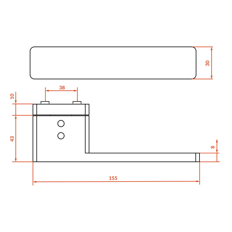 Klamka na rozecie MALI Czarna Kuchinox