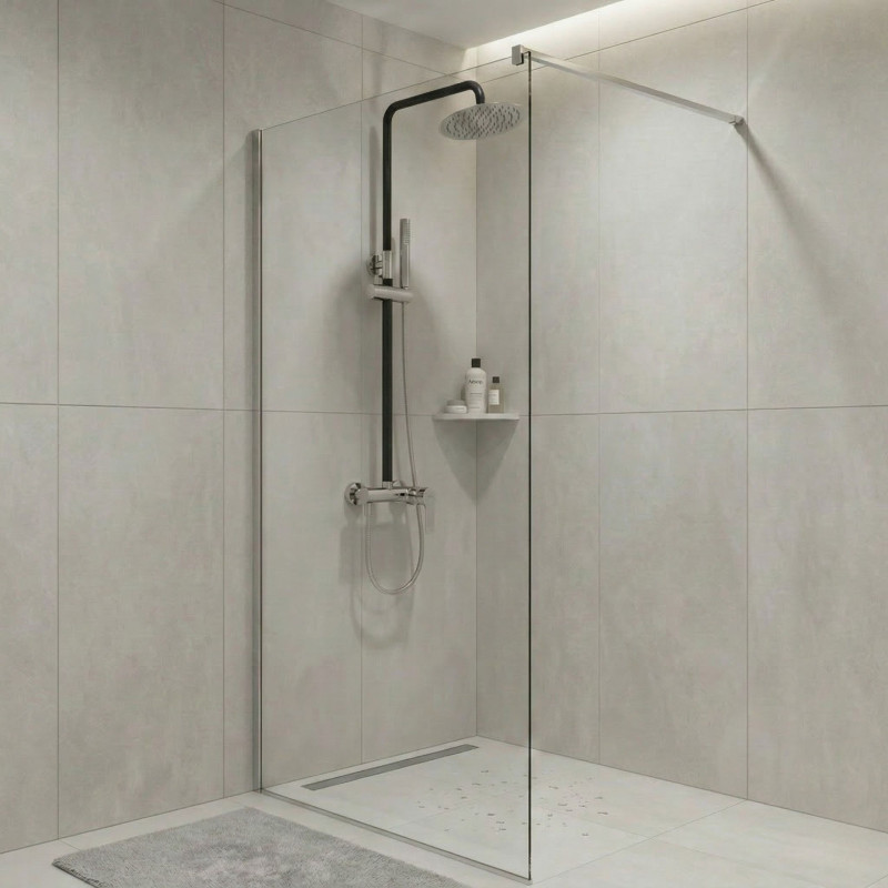 Kolumna Natryskowa z Baterią Raila Chrom/Czarna