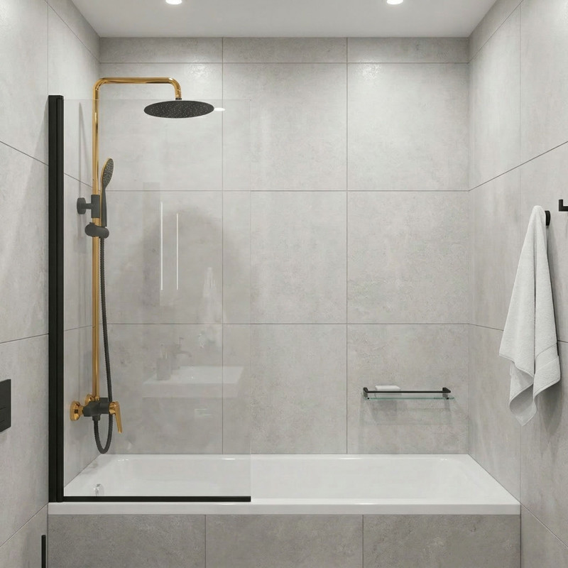 Kolumna Natryskowa Z Baterią Rubio Czarno-Złota