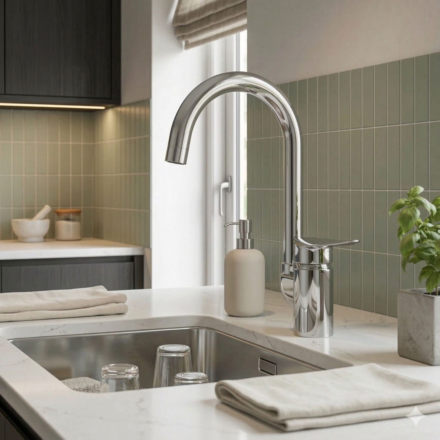 Bateria Zlewozmywakowa Stojąca Z Wylewką U APPIA Bateria Zlewozmywakowa Stojąca Z Wylewką U APPIA