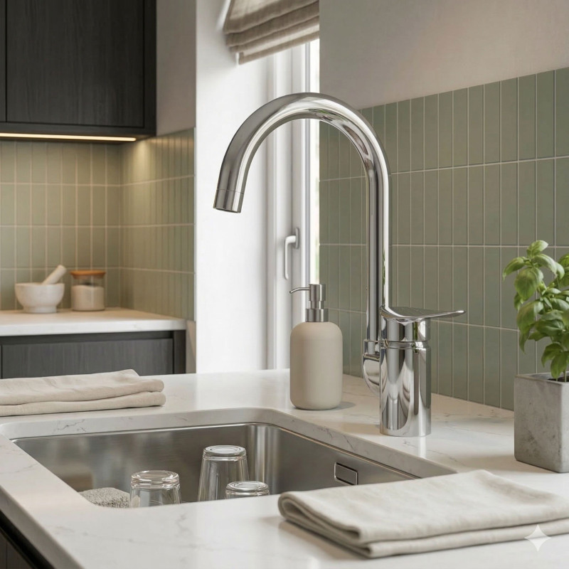 Bateria Zlewozmywakowa Stojąca Z Wylewką U APPIA Bateria Zlewozmywakowa Stojąca Z Wylewką U APPIA