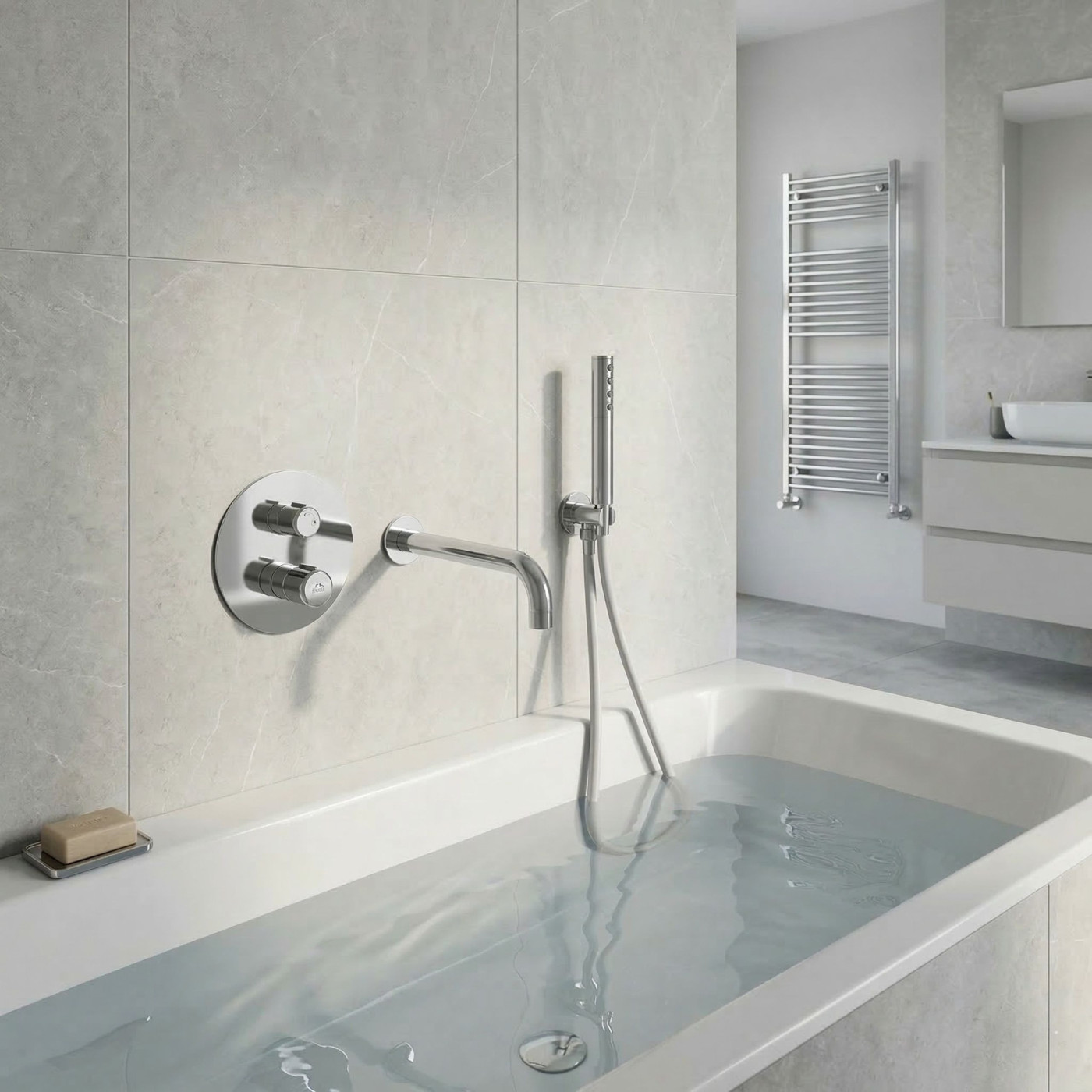 Bateria Wannowa Podtynkowa Z Zestawem Natryskowym Chrom