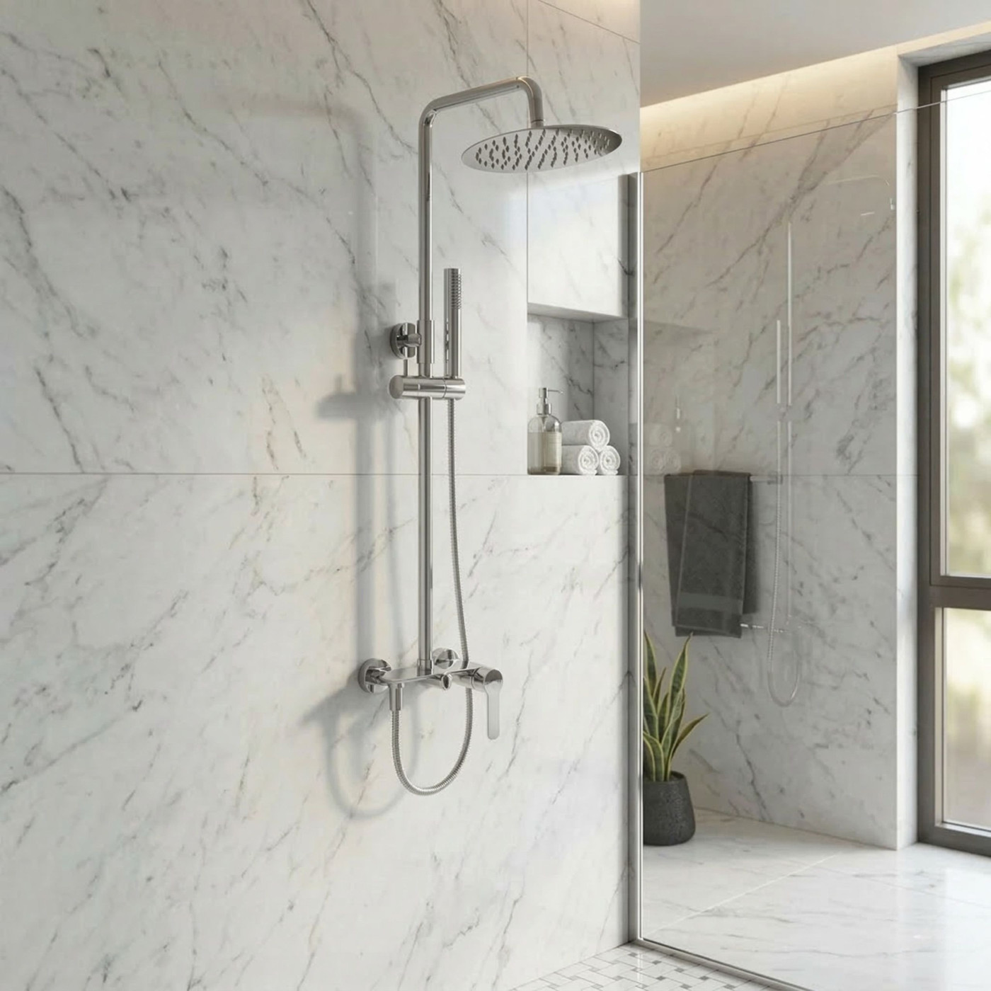 Kolumna Natryskowa Z Baterią Raila Chrom