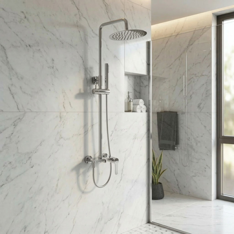 Kolumna Natryskowa Z Baterią Raila Chrom