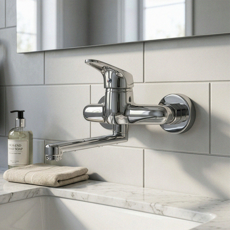 Bateria Umywalkowa Ścienna Oris Chrom