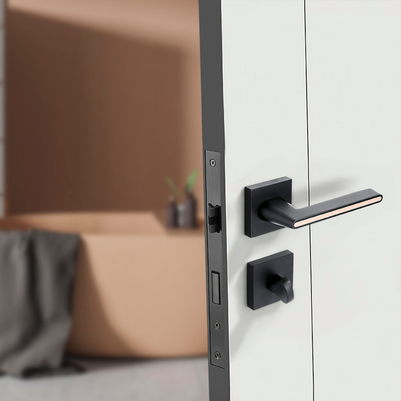 Klamka Wewnętrzna ELIKA II Czarna / Różowa