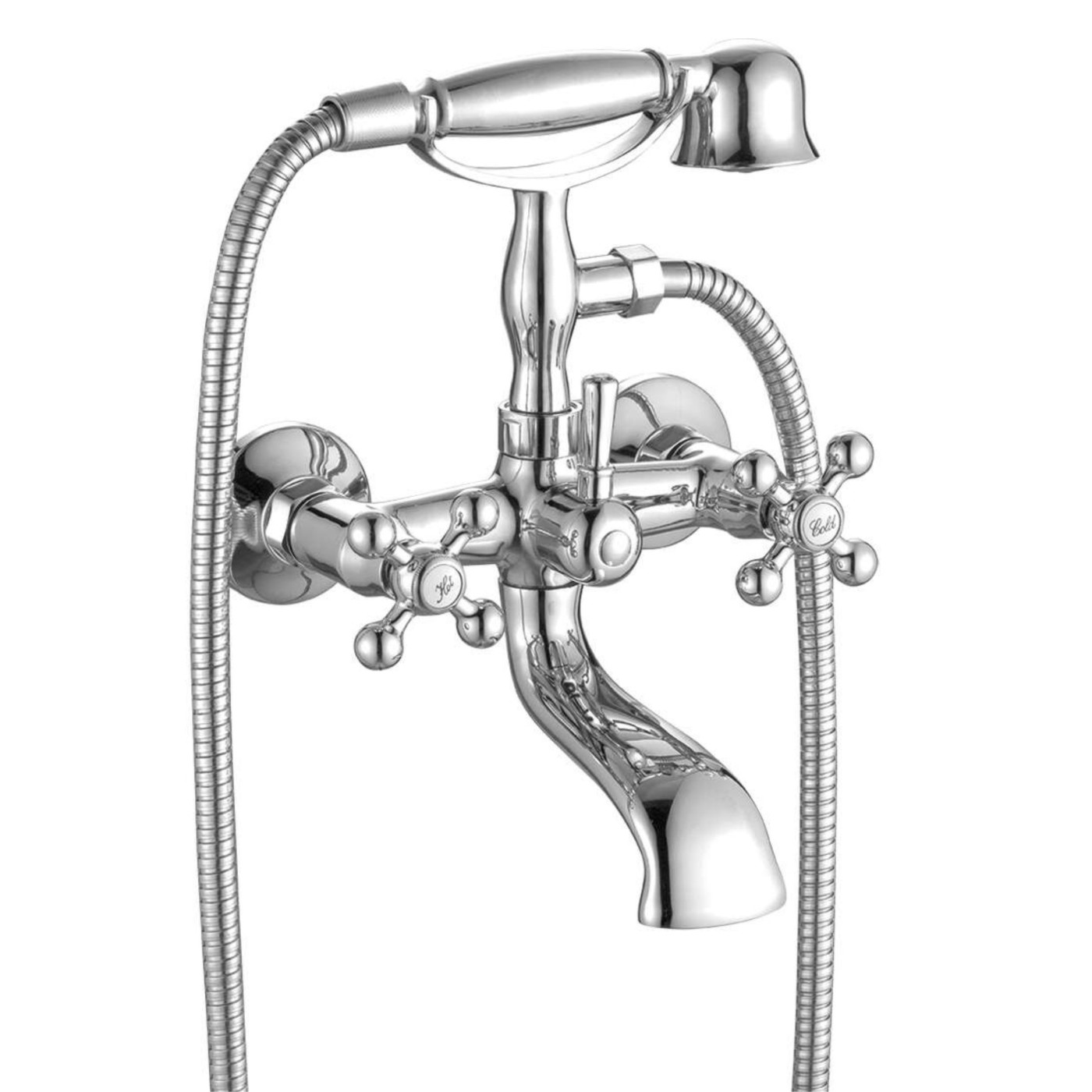 Bateria Wannowa Ścienna z Zestawem Natryskowym Stilo