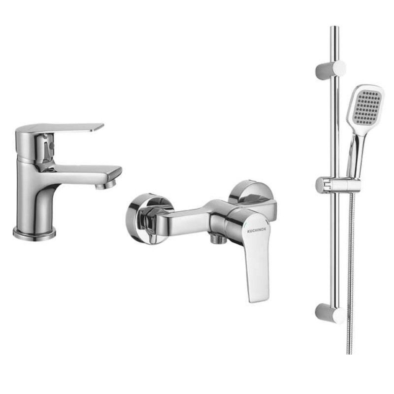 Zestaw Baterii Łazienkowych Bateria Umywalkowa Bateria Natryskowa BORGO