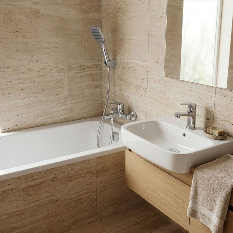 Zestaw Baterii Łazienkowych Bateria Umywalkowa Bateria Wannowa Borgo Zestaw Baterii Łazienkowych Bateria Umywalkowa Bateria Wannowa Borgo