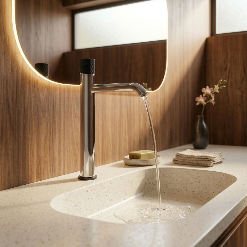 Bateria Umywalkowa Nablatowa Peros Chrom