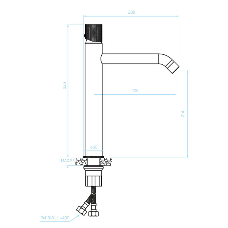 Bateria Umywalkowa Nablatowa Peros Chrom