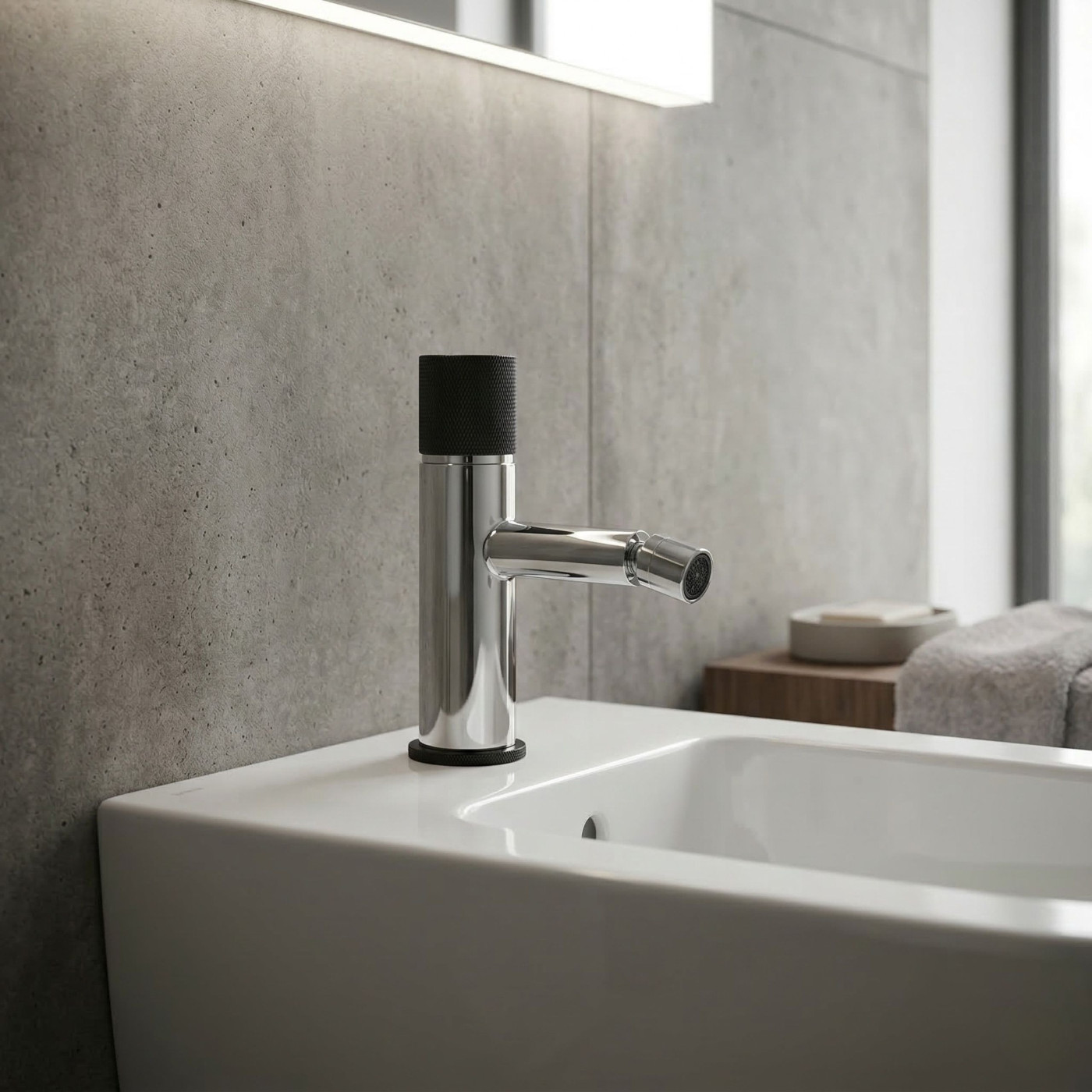 Bateria Bidetowa Kuchinox Peros Stojąca z Korkiem Chrom