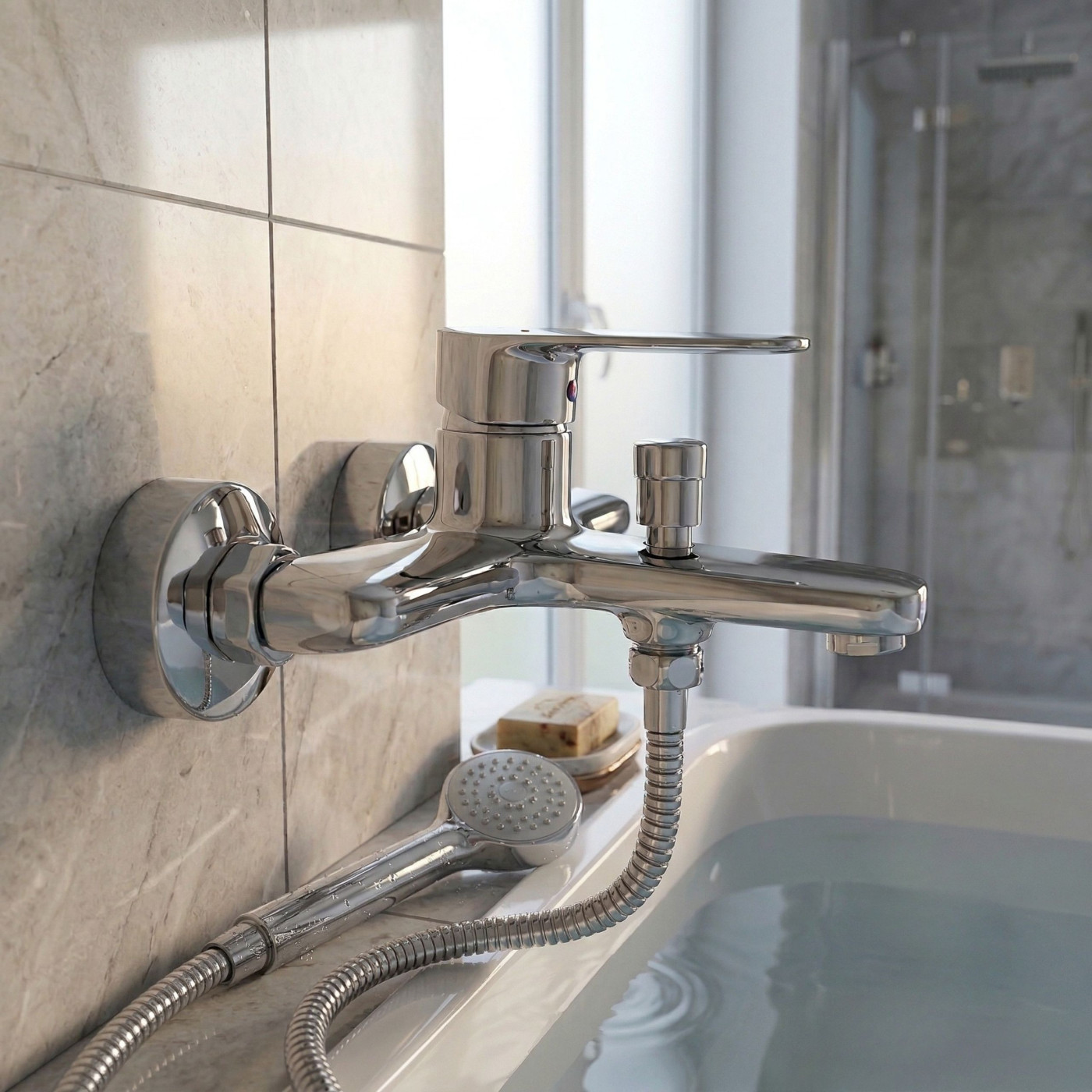 Bateria Wannowa Ścienna Bez Zestawu Natryskowego Gava Chrom