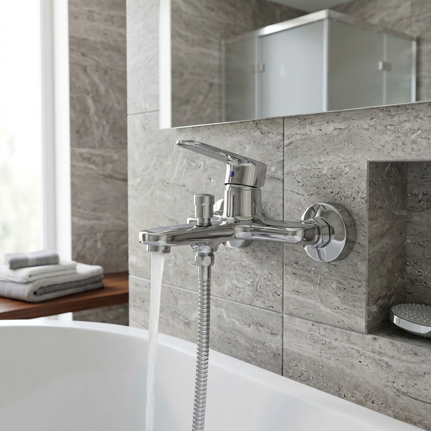 Bateria Wannowa Ścienna Bez Zestawu Natryskowego Gava Chrom