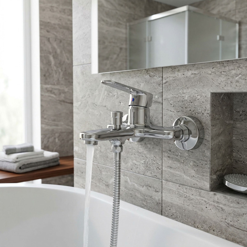 Bateria Wannowa Ścienna Bez Zestawu Natryskowego Gava Chrom