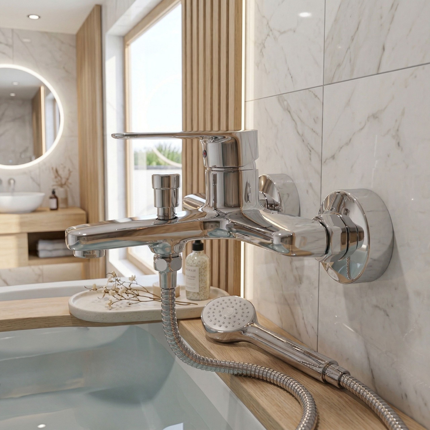 Bateria Wannowa Ścienna Bez Zestawu Natryskowego Gava Chrom