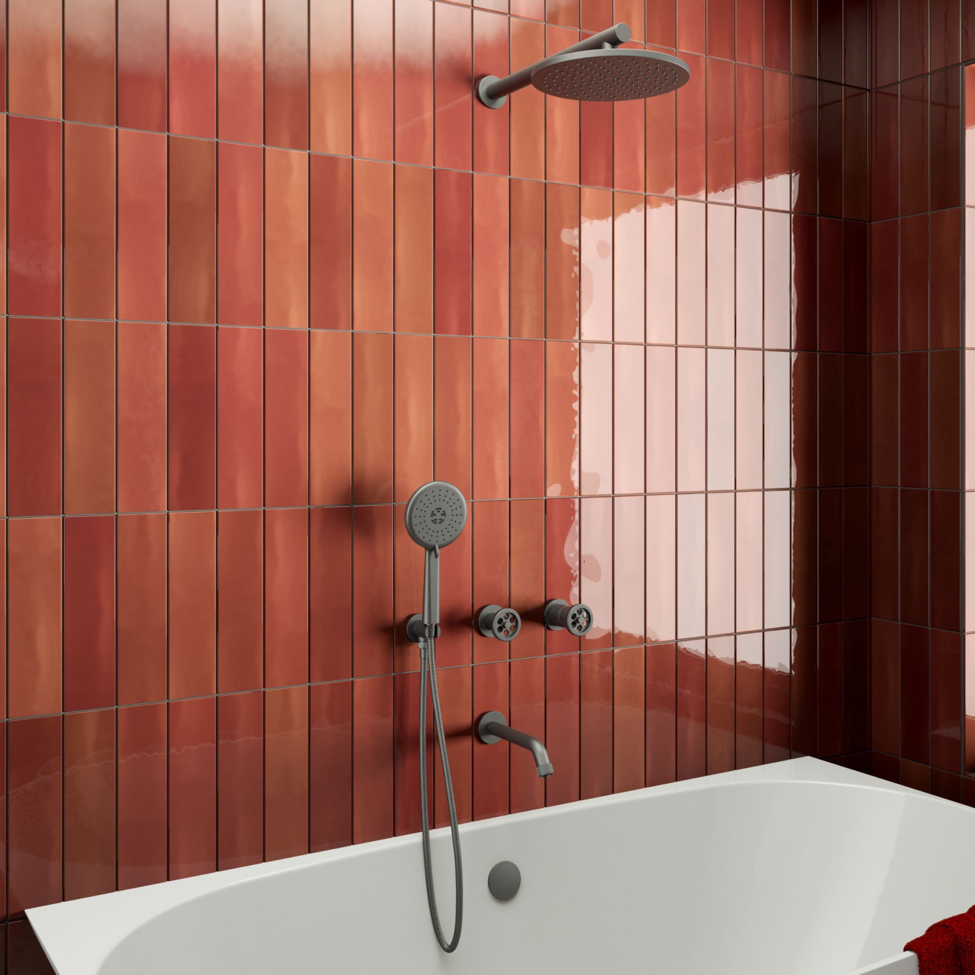 Bateria Wannowo-Natryskowa Podtynkowa z Zestawem Natryskowym MURO Laveo