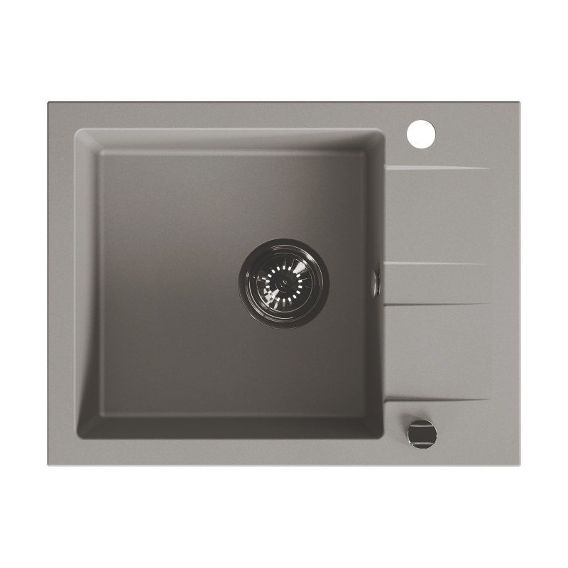 Zlewozmywak Granitowy Bateria elastyczna Syfon Szary