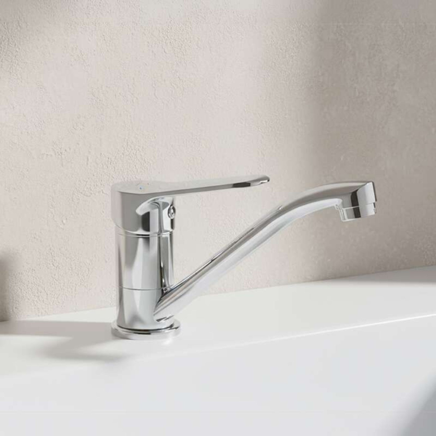 Bateria Umywalkowa Stojąca z ruchomą wylewką Chrom ATEZ Kuchinox