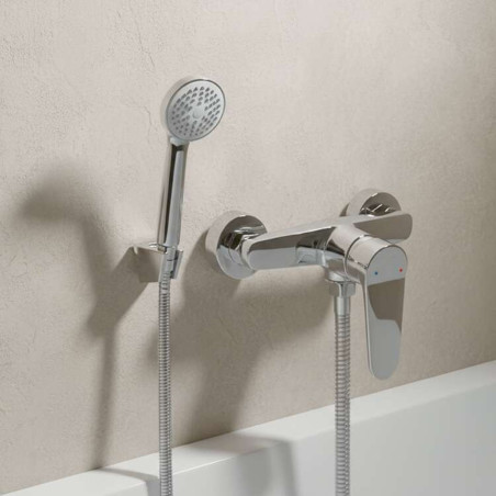 Bateria Natryskowa Ścienna z zestawem natryskowym Chrom ATEZ Kuchinox