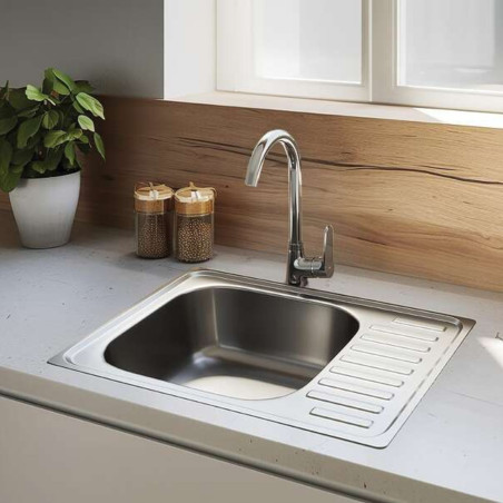 Bateria Zlewozmywakowa Stojąca z Wylewką U Chrom ATEZ Kuchinox